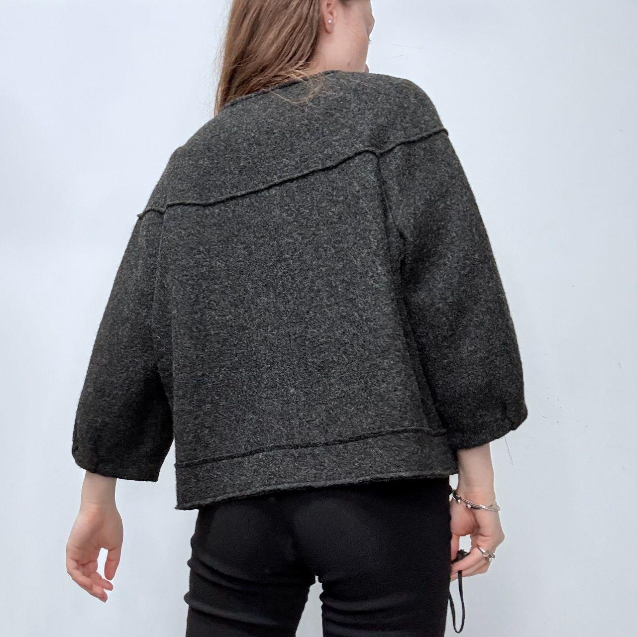 Grey wool puff peacoat