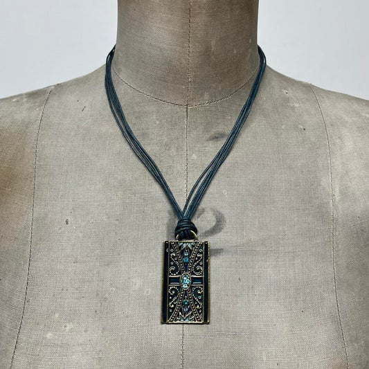 Boho hippie engraved fairy necklace