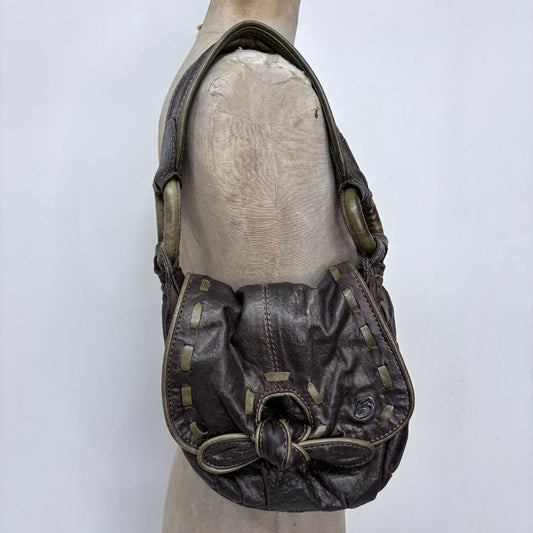 Brown chunky shoulder bag