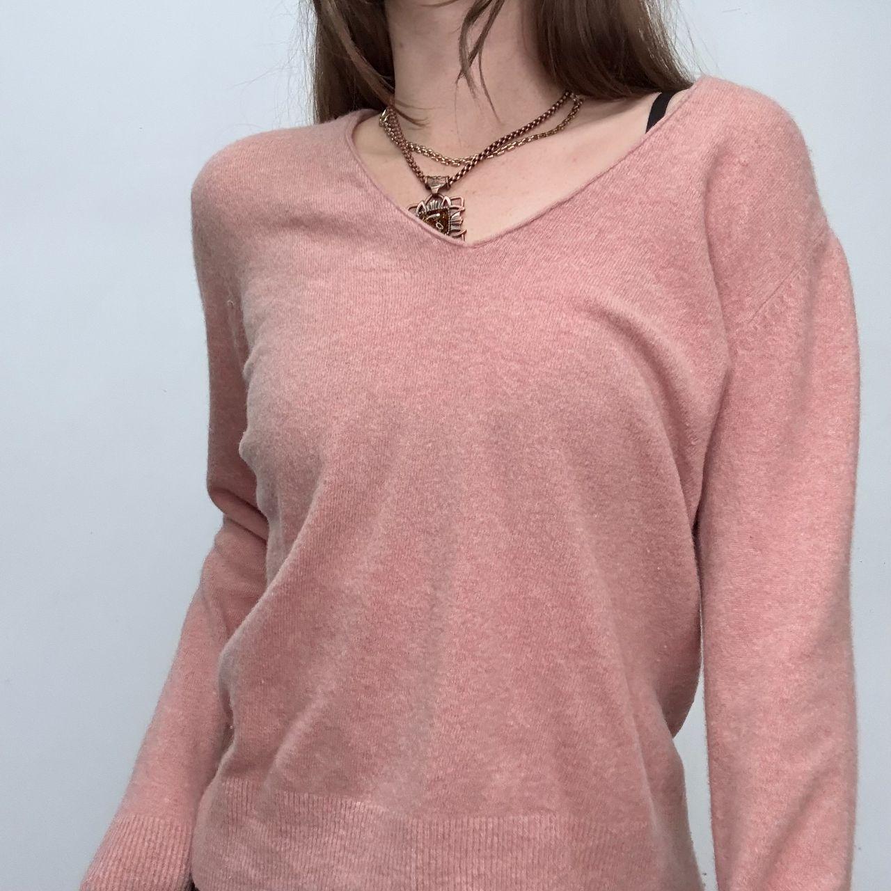 Slouchy pink wool knitted jumper