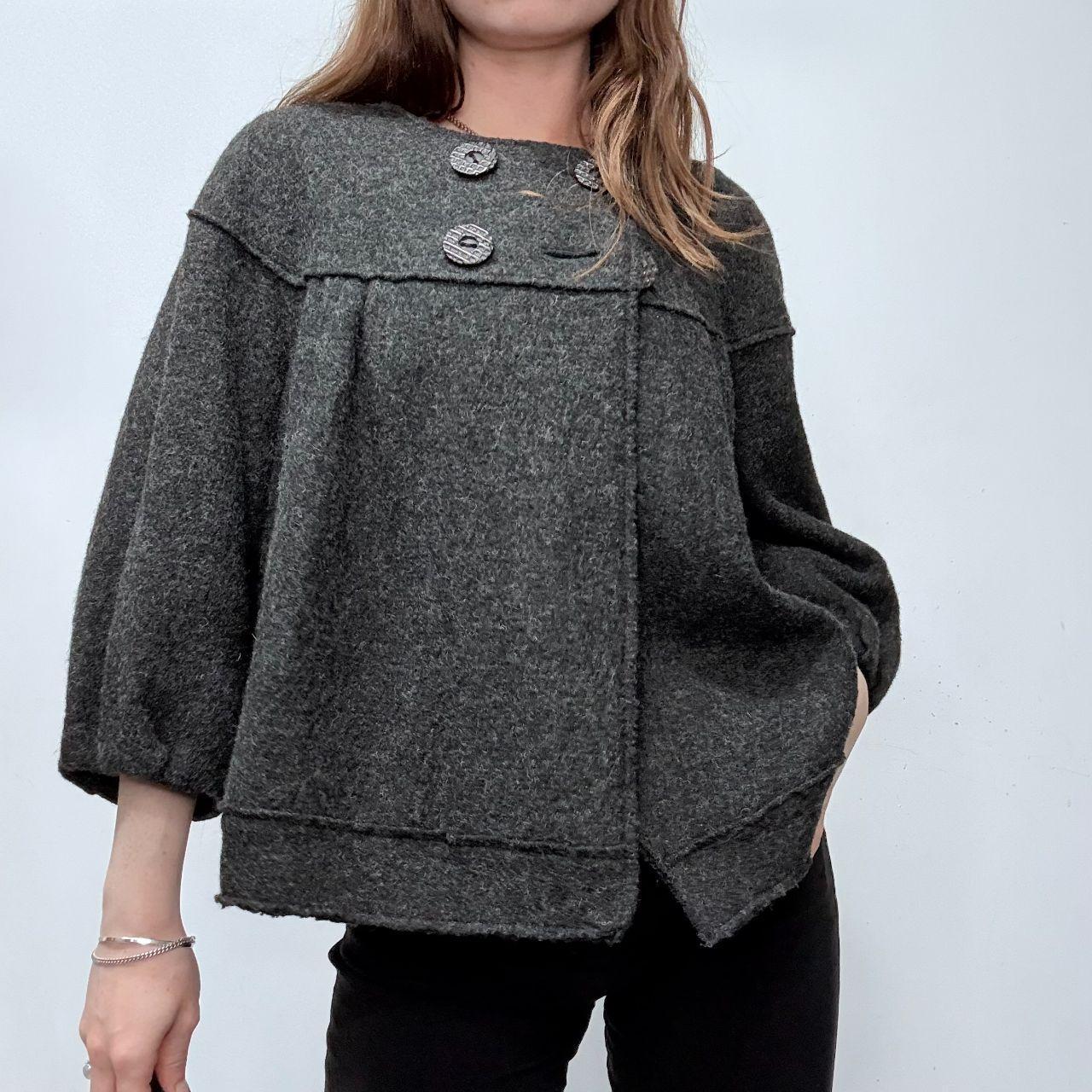 Grey wool puff peacoat