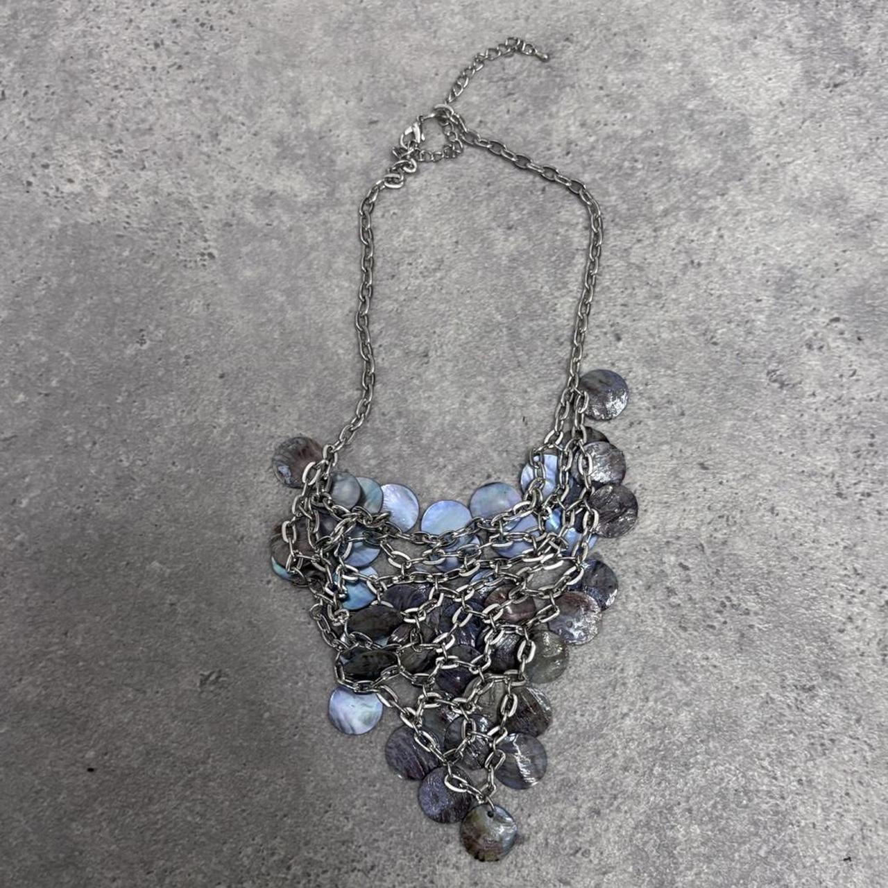 Chain layered shell necklace