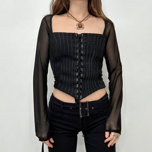Black structured corset shirt