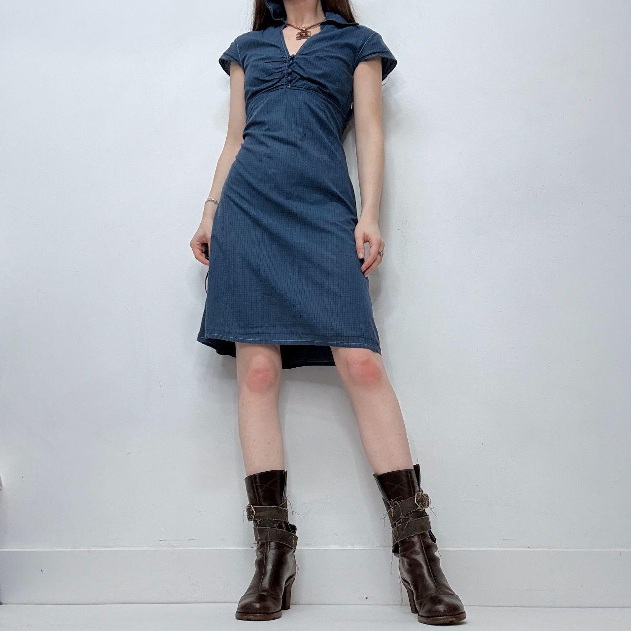 Blue checked mini dress