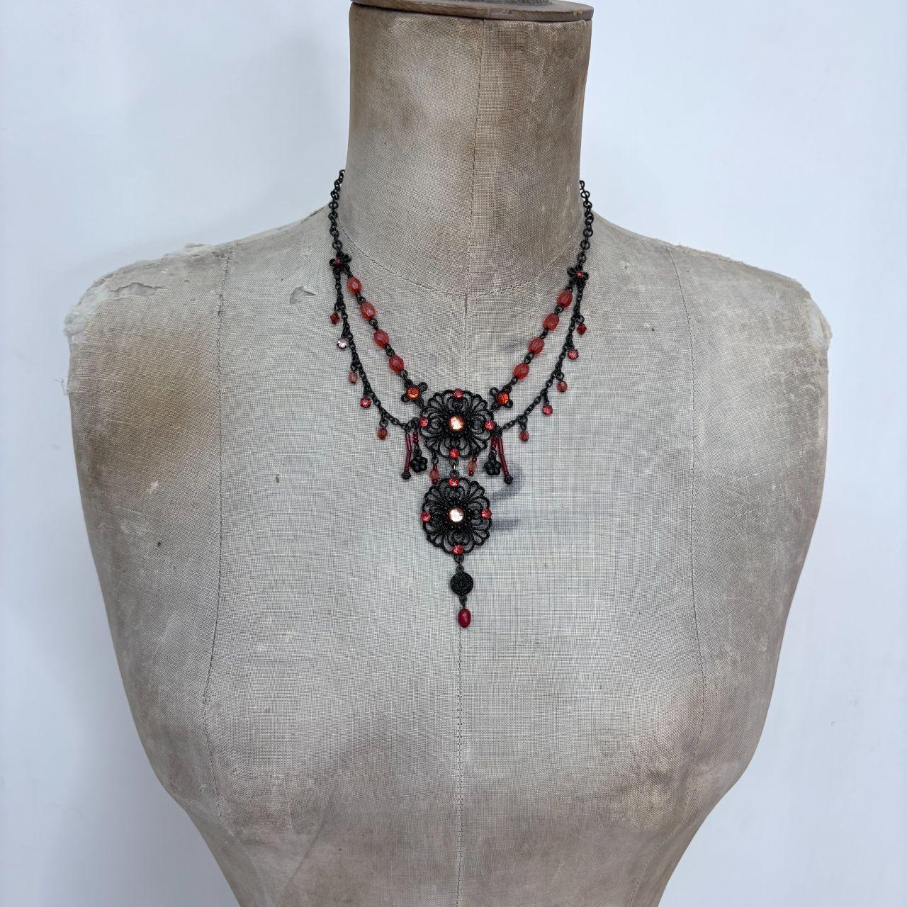 Beaded gothic grunge necklace