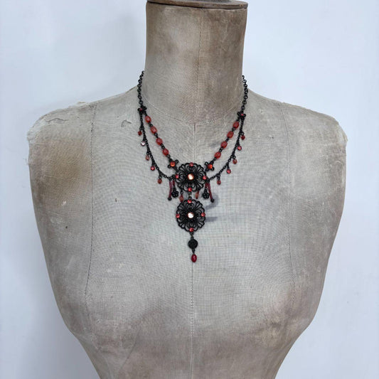 Beaded gothic grunge necklace