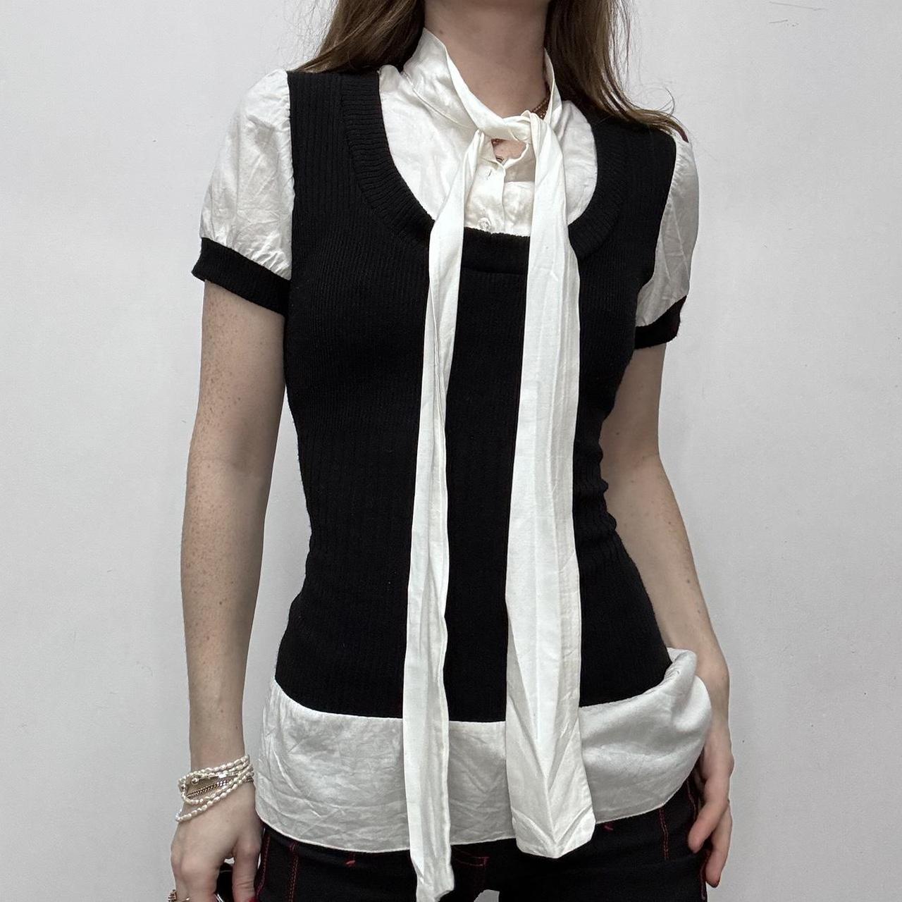 Preppy bow neck shirt