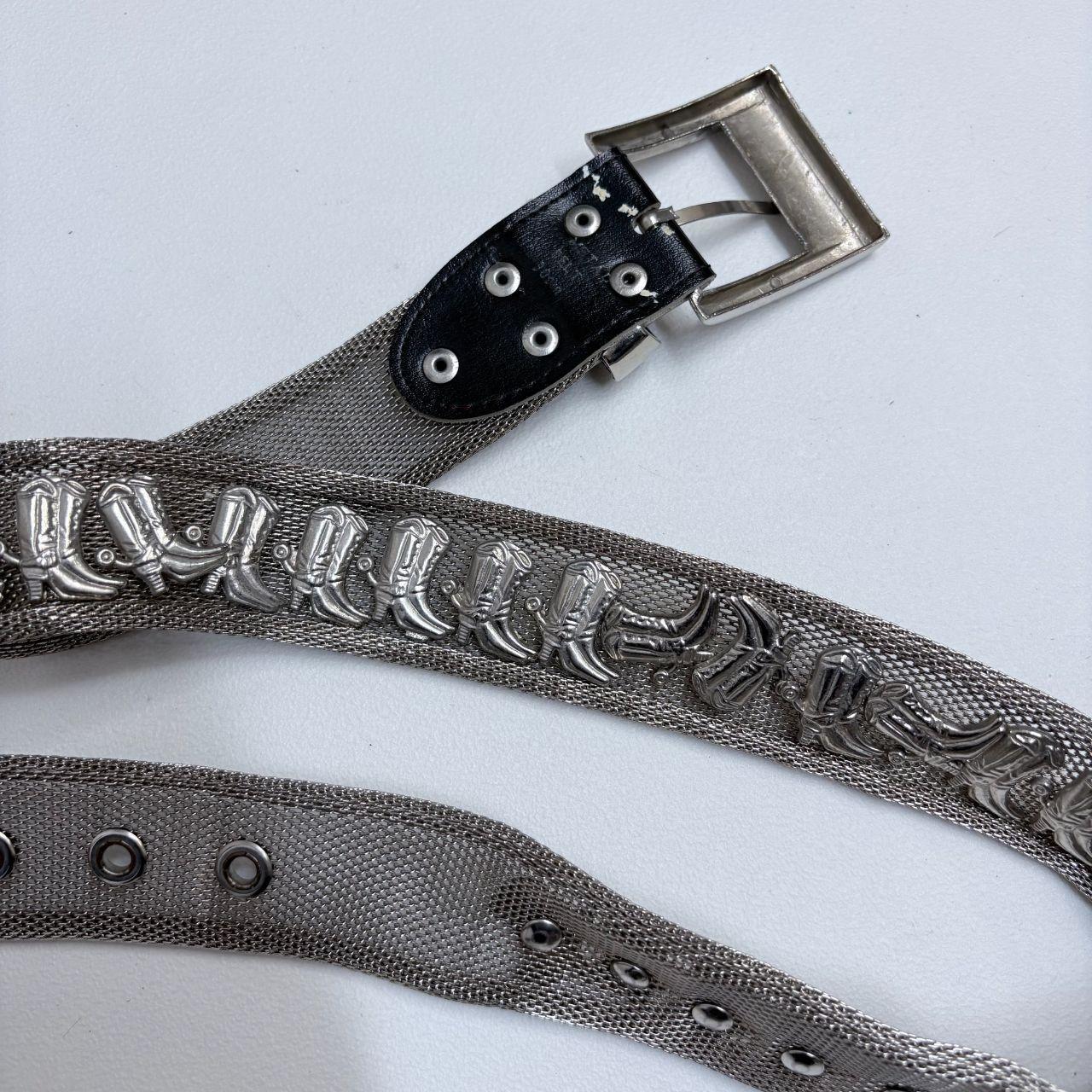 Western metal cowgirl silver belt