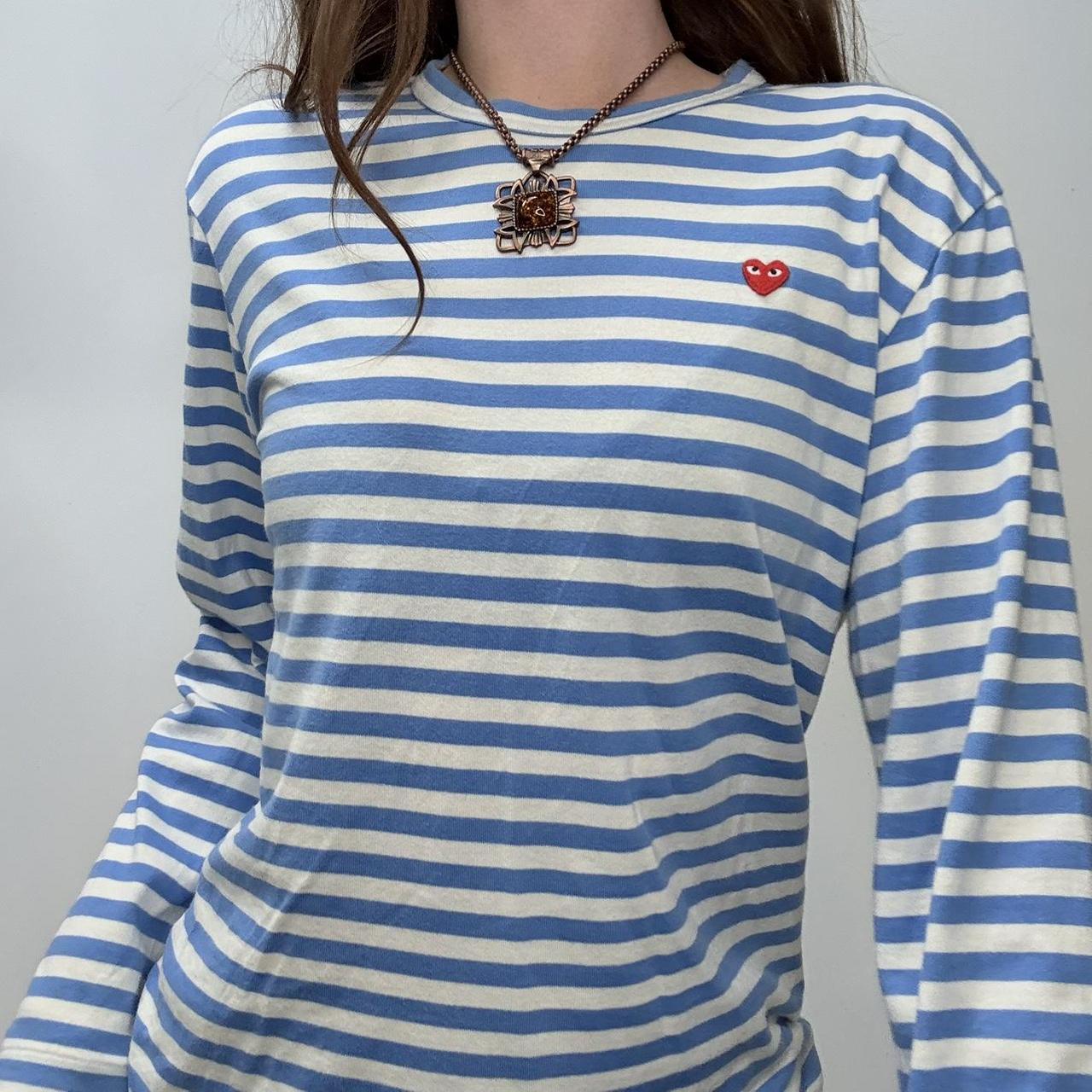 Striped comme des garcon blue t-shirt