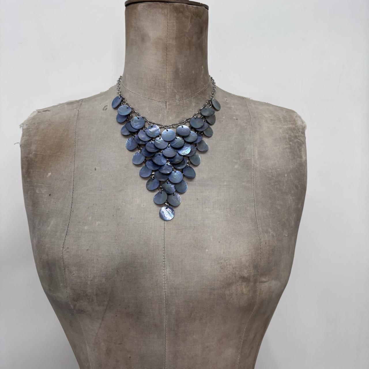 Chain layered shell necklace