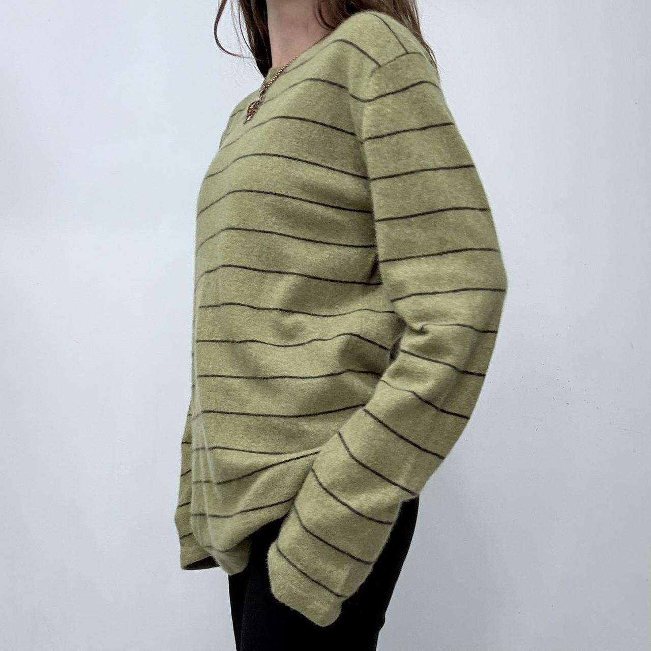 Green cashmere striped jumper
