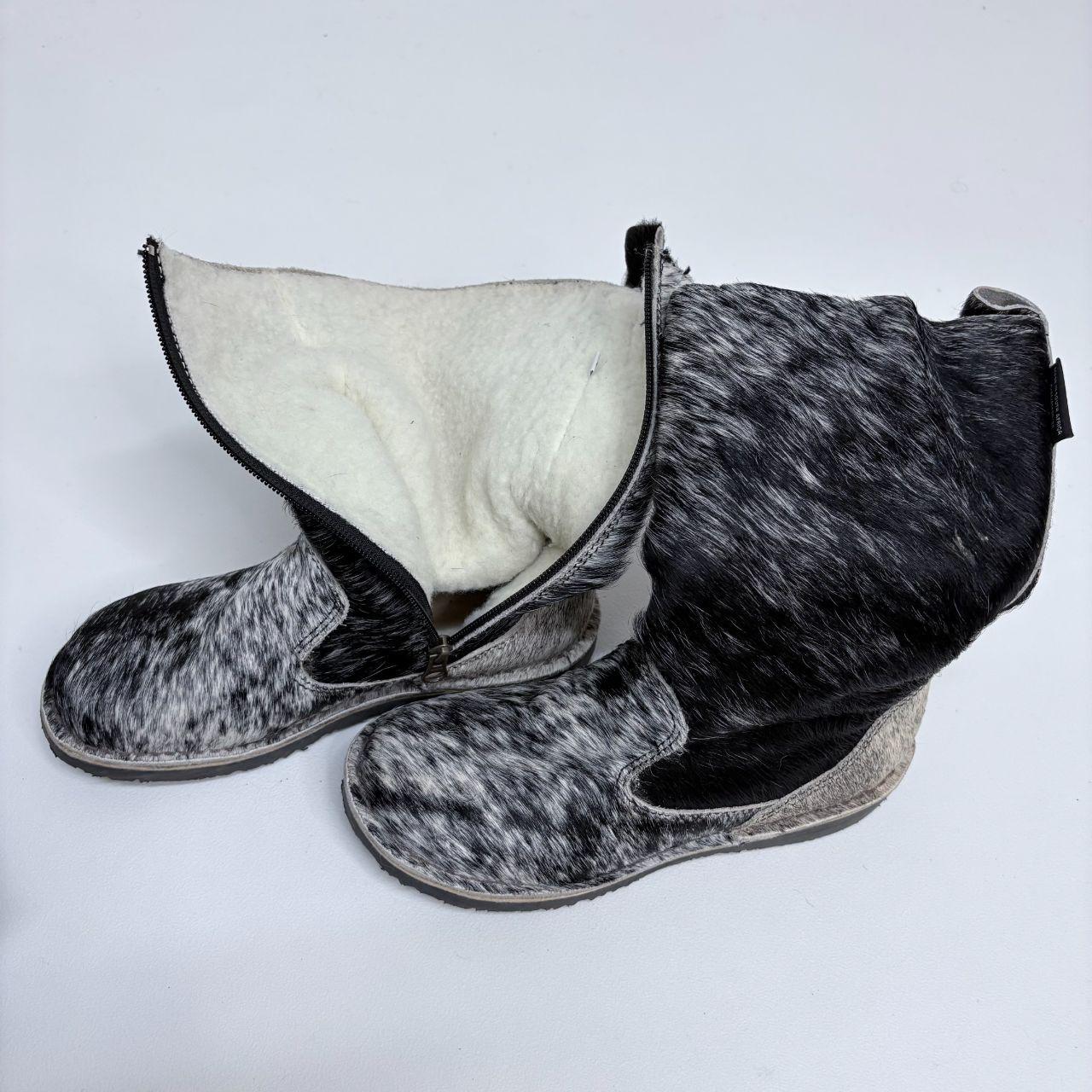 Cow hide pony hair boots