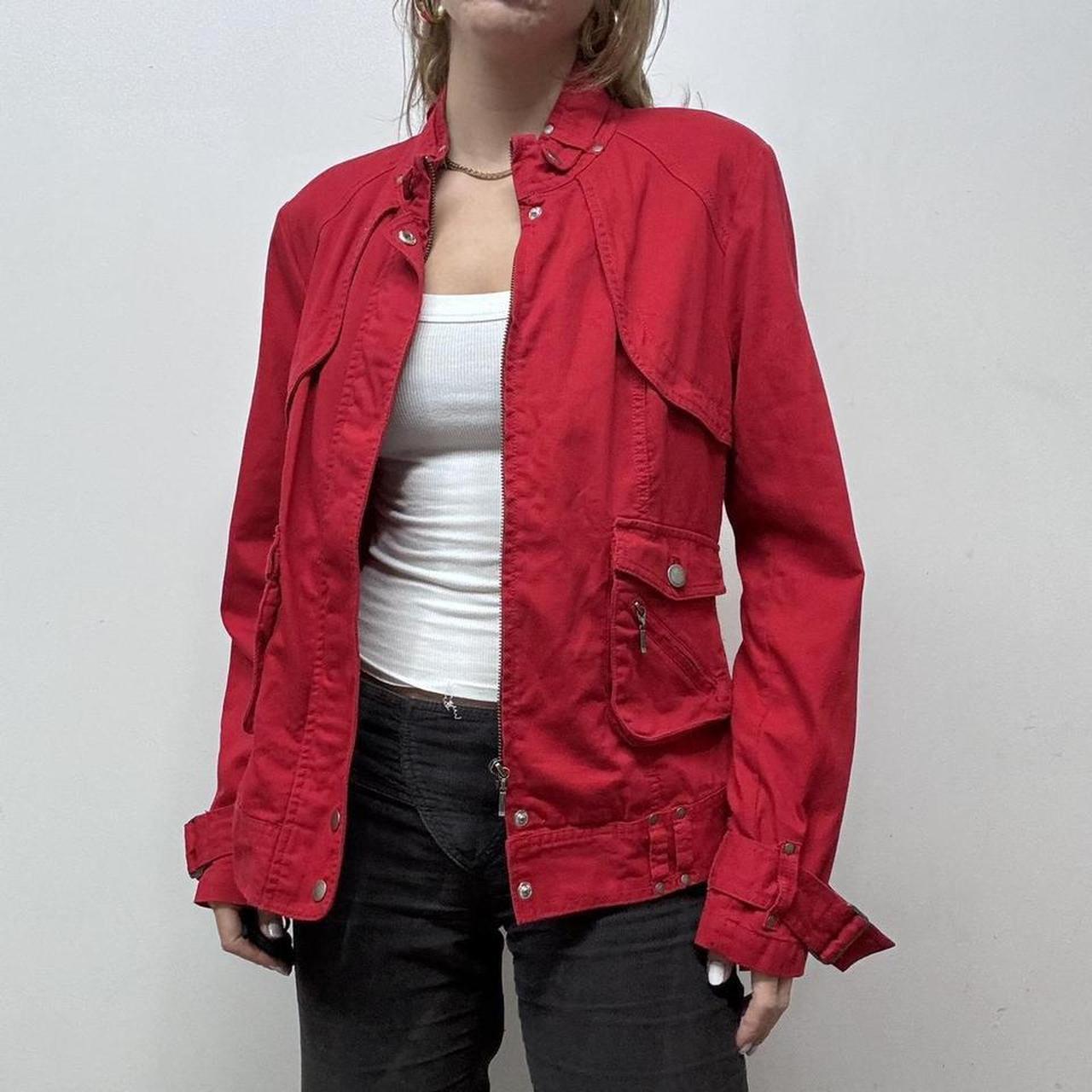 Y2K fitted red biker jacket