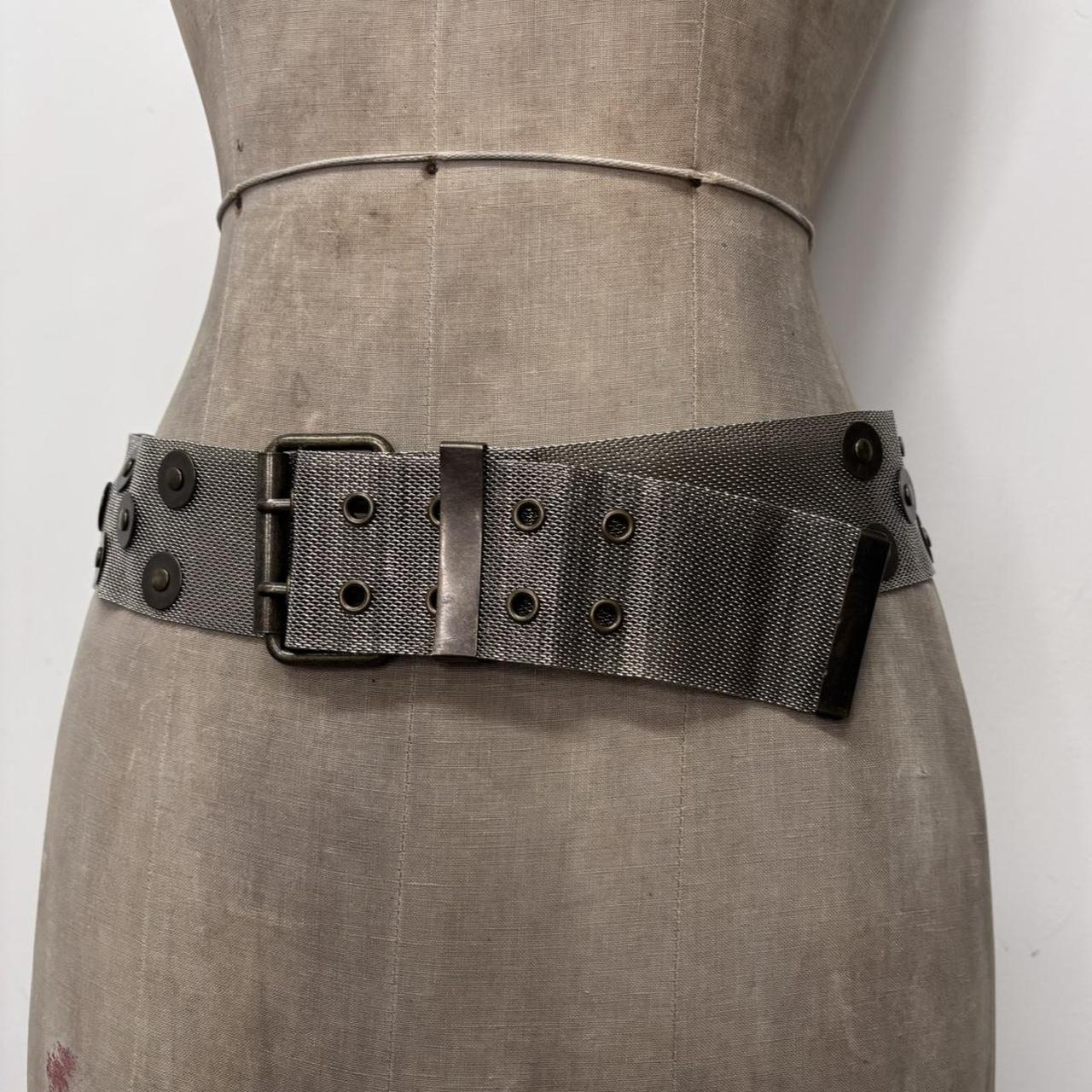 Silver studded chain metal belt