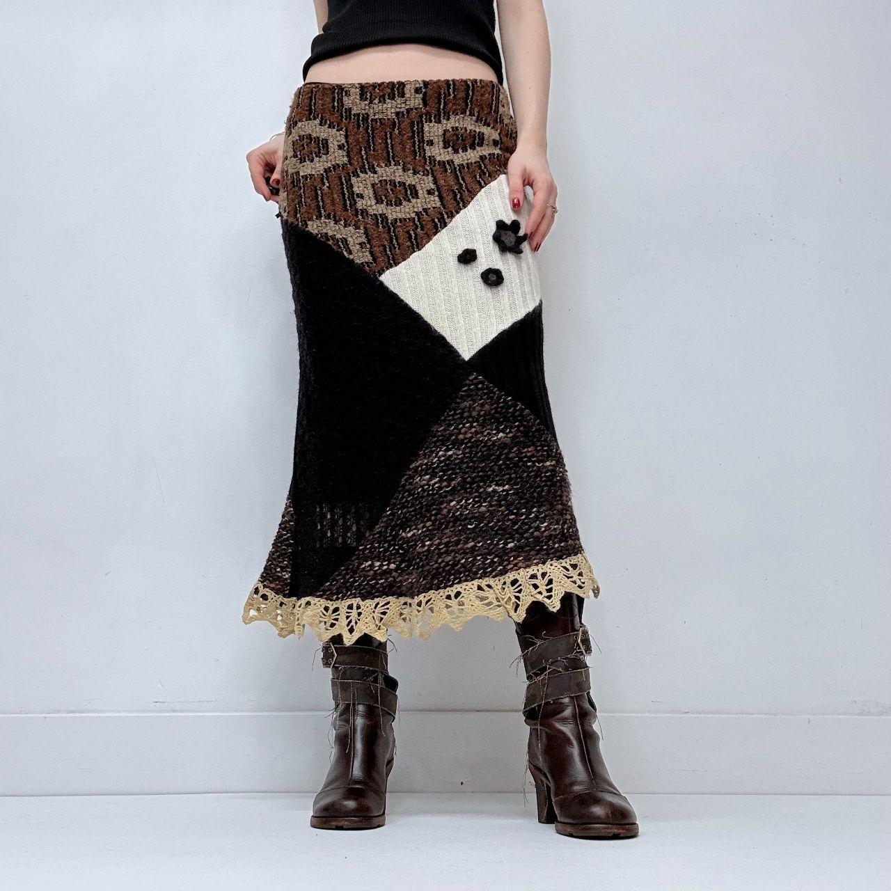 Knitted patchwork fairy skirt