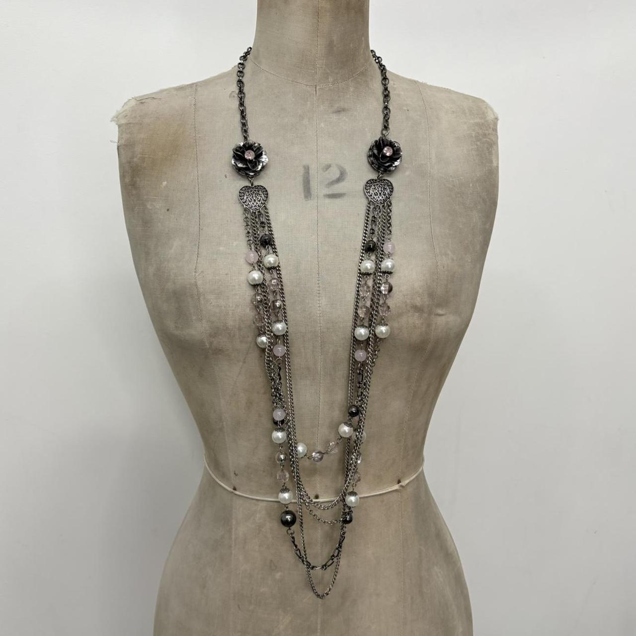 Silver metal layered waist chain belt