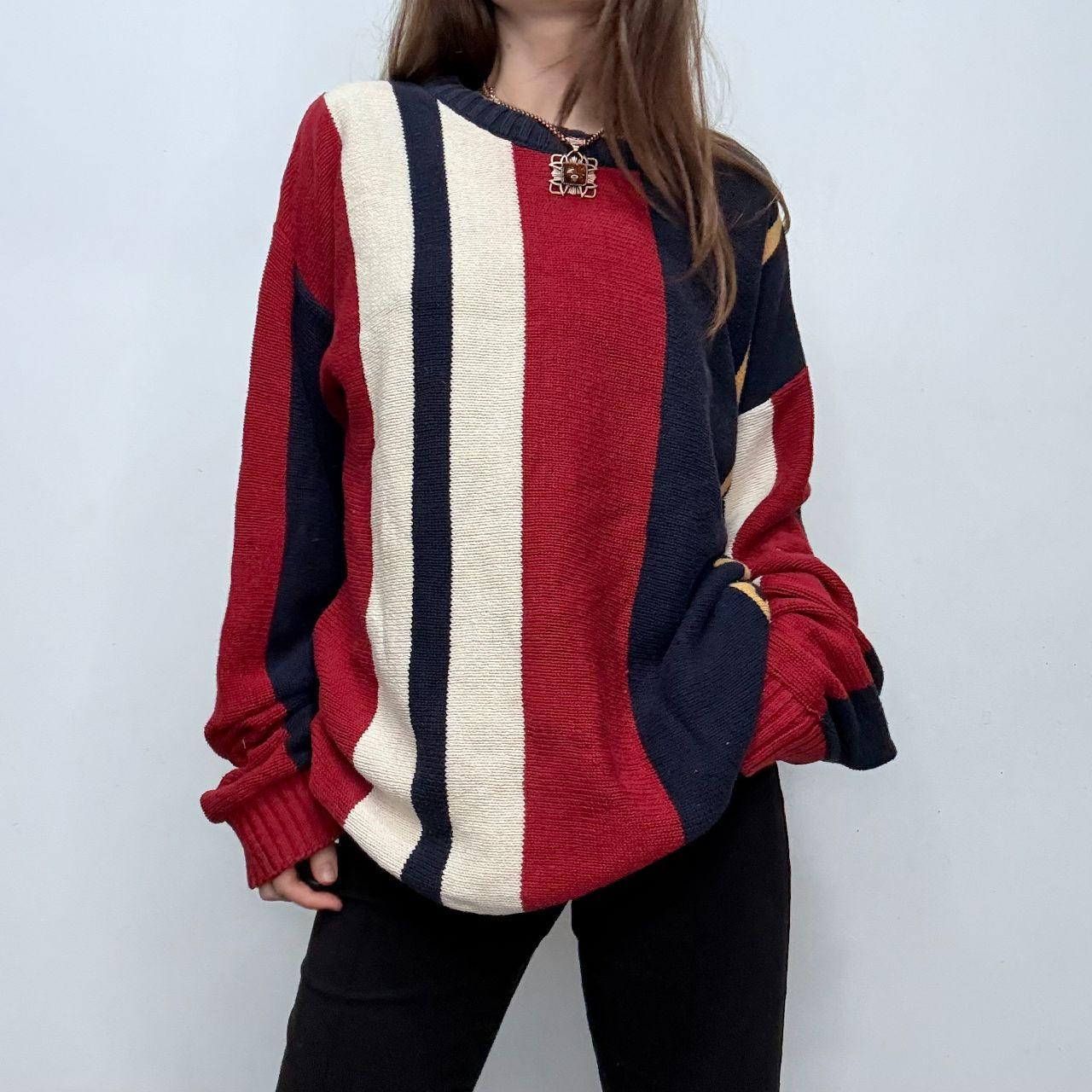 Striped oversized slouchy knit jumper