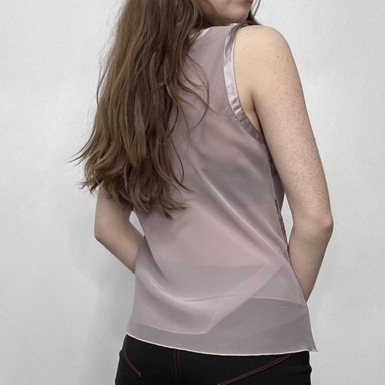 Sheer silk embossed vest
