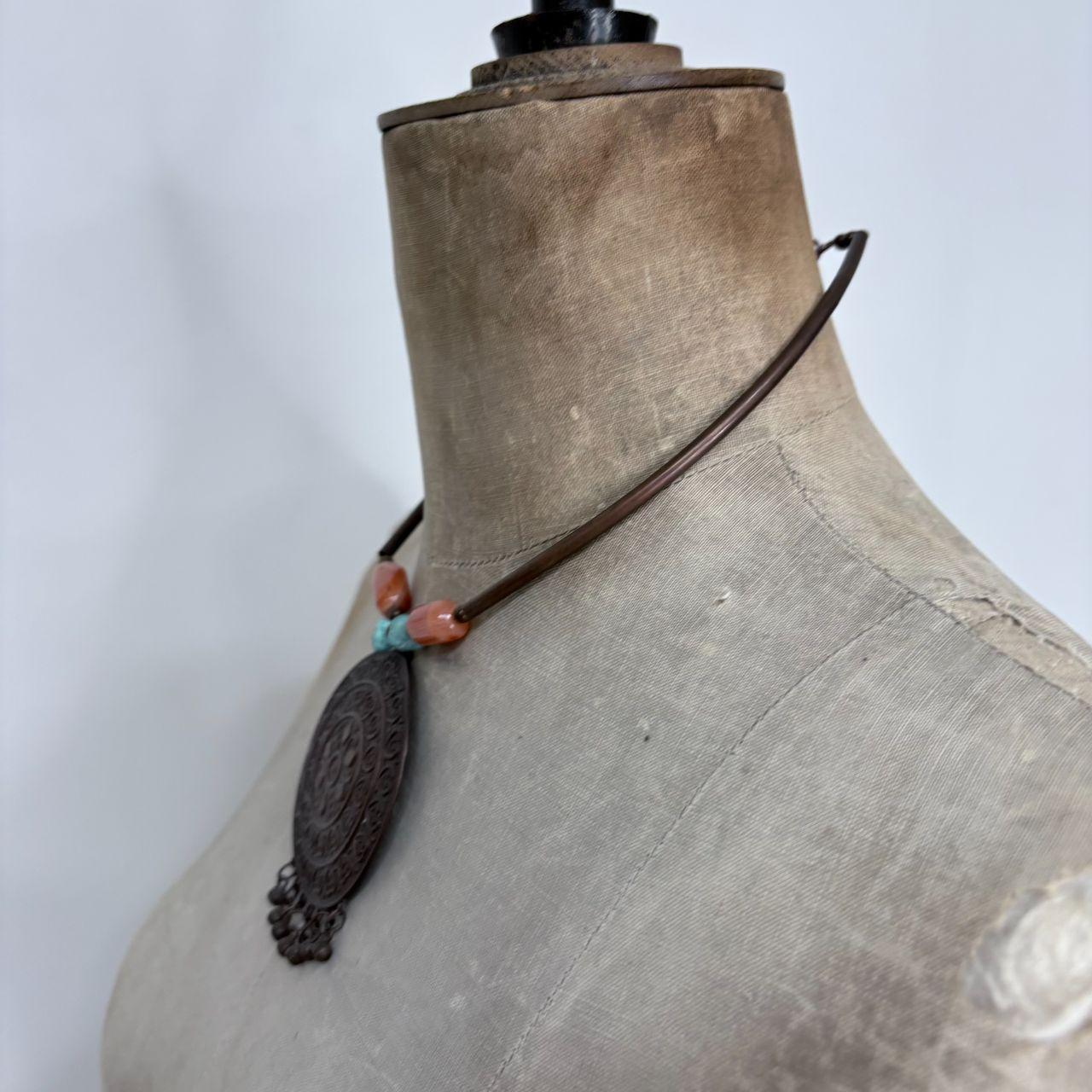 Chunky boho metal necklace