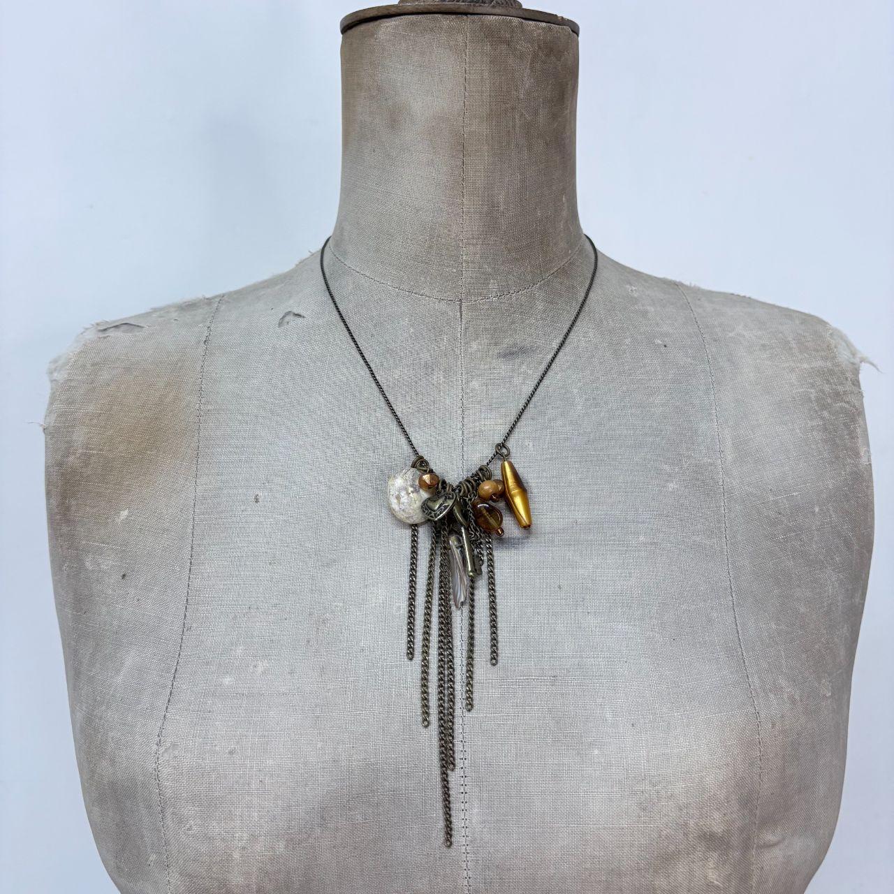 Boho hanging bead necklace