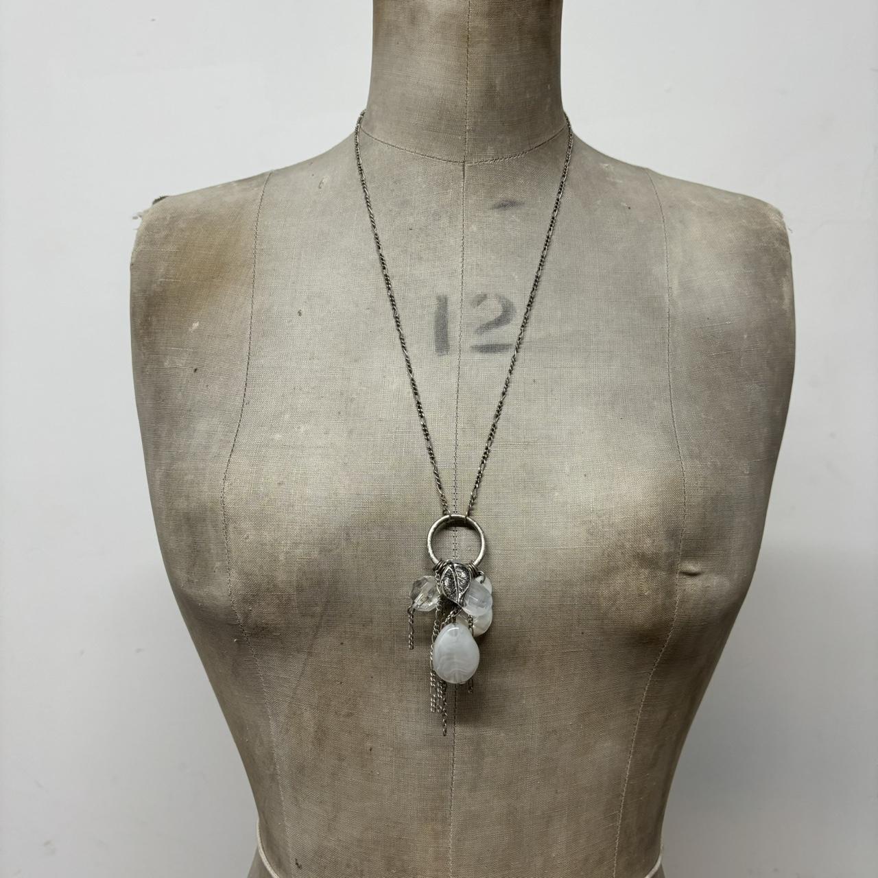 Silver heart charm necklace