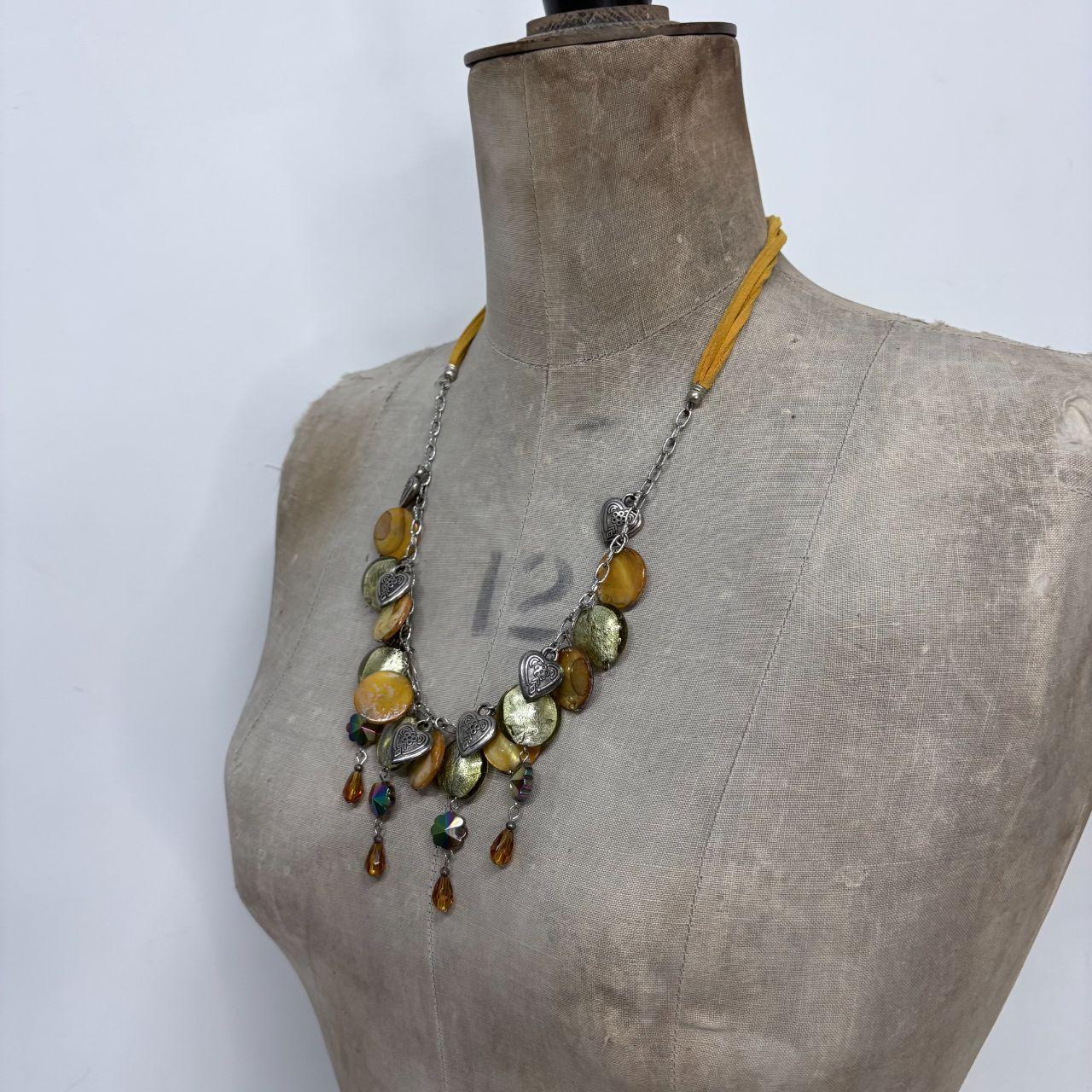 Coin mother of pearl boho summer necklace
