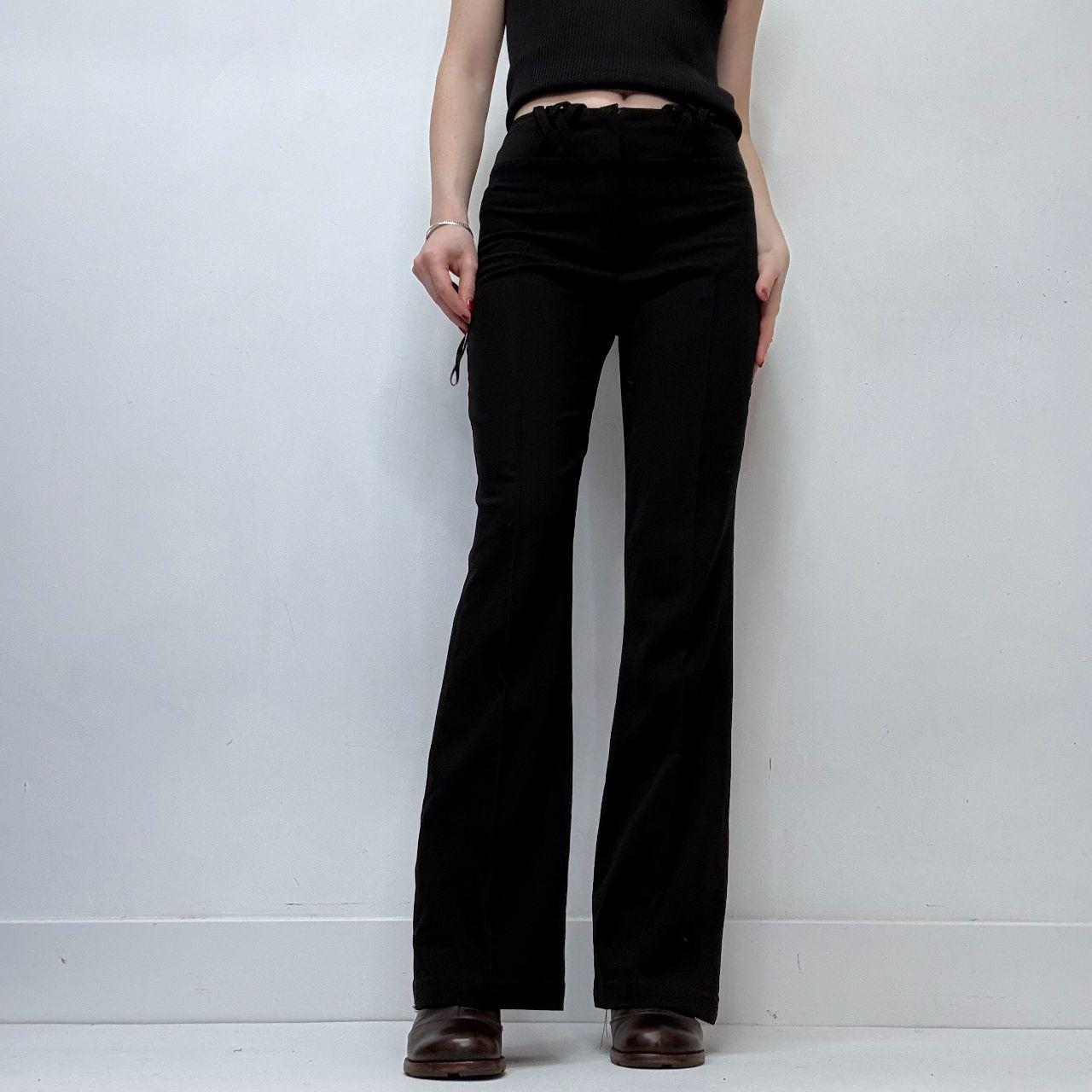 Flared black suit trousers