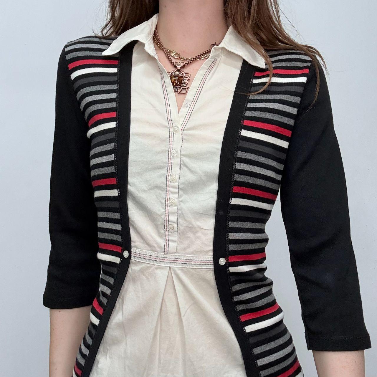 Fitted striped flare shirt
