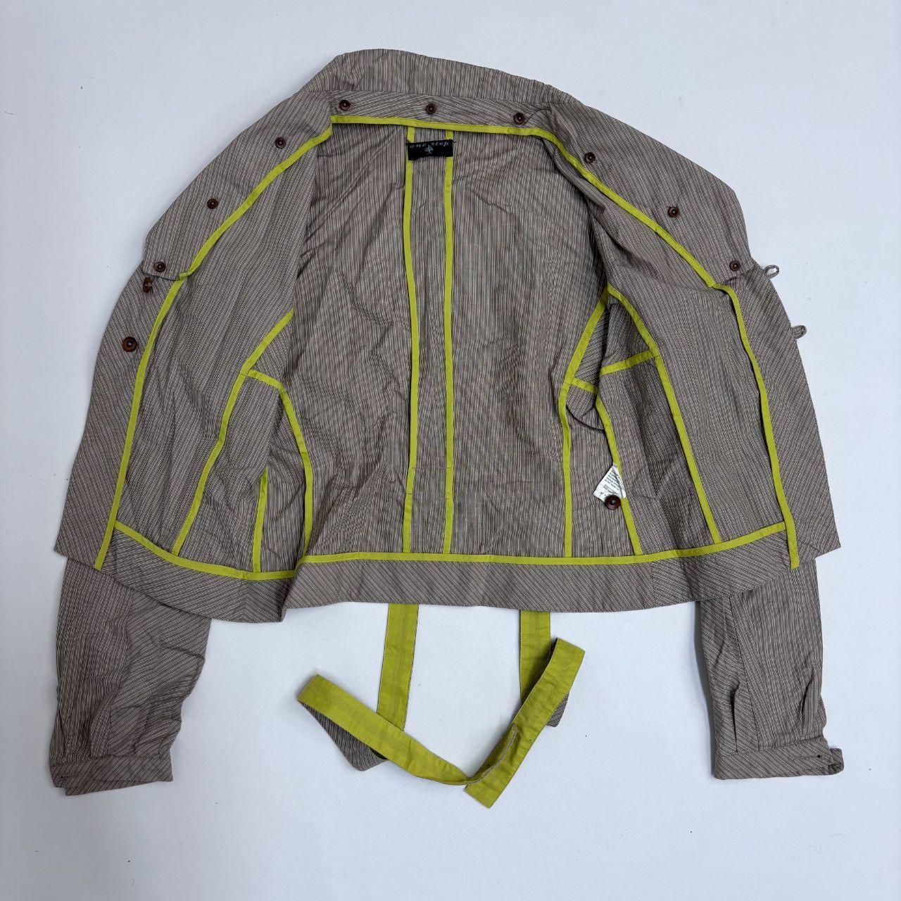 Flared pinstripe archival puff shirt