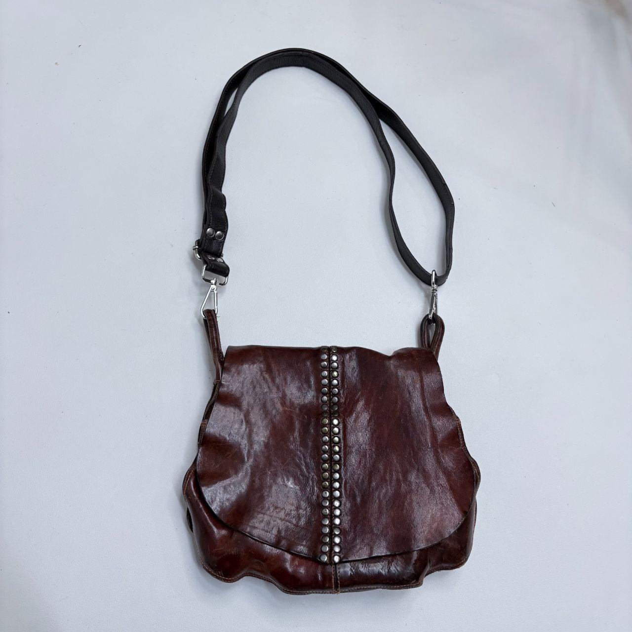 Tan leather studded boho bag