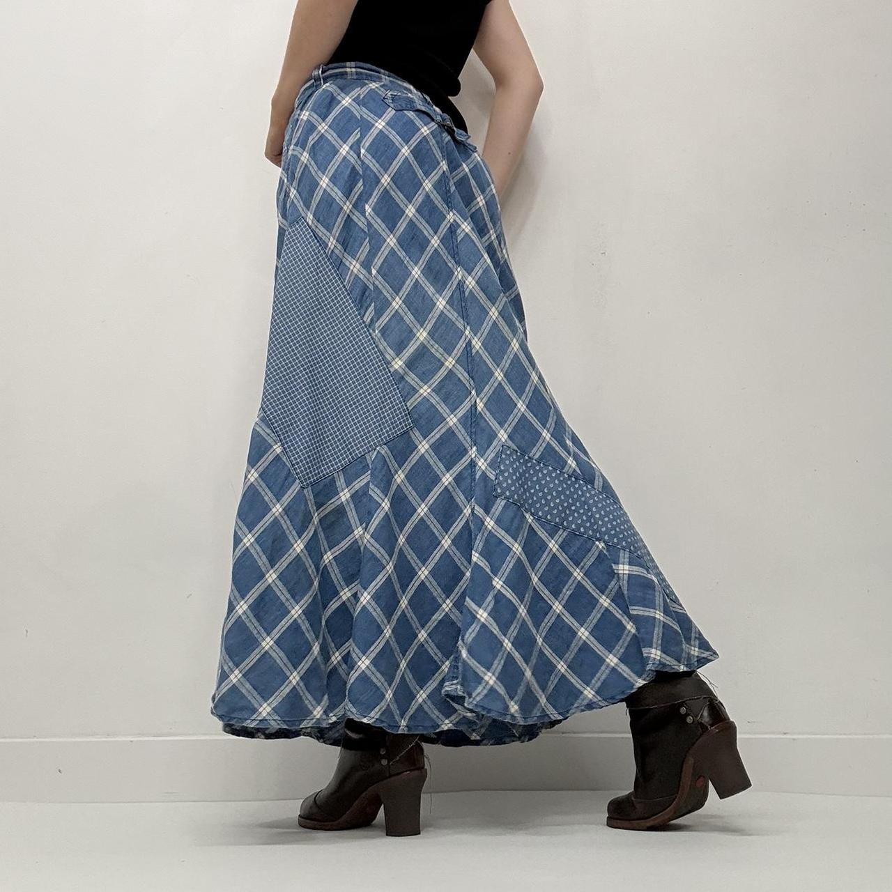 Blue ralph lauren tartan maxi skirt