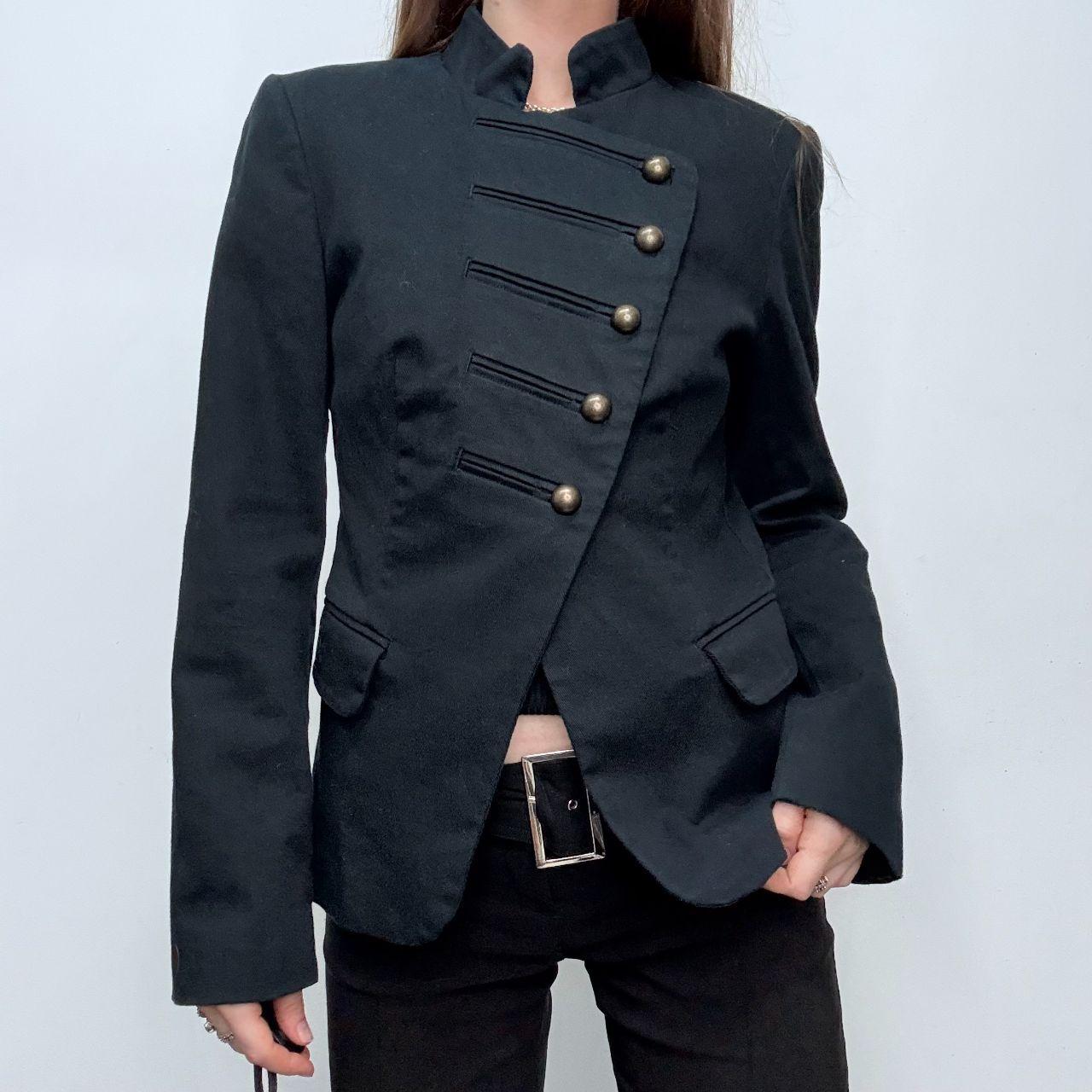 Navy flared miltary jacket