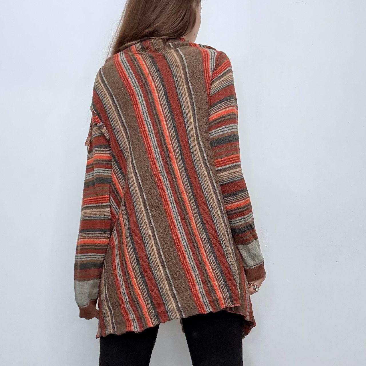Pinstripe hippie rug cardigan