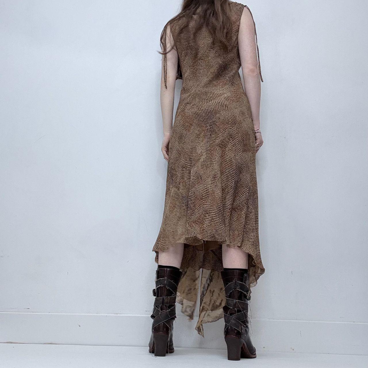 Asymmetric layered tie waist cargo dress