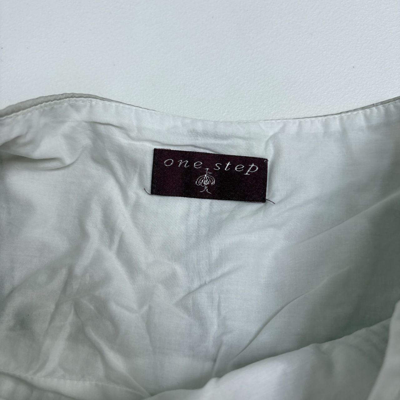 White gathered pleated puff skirt