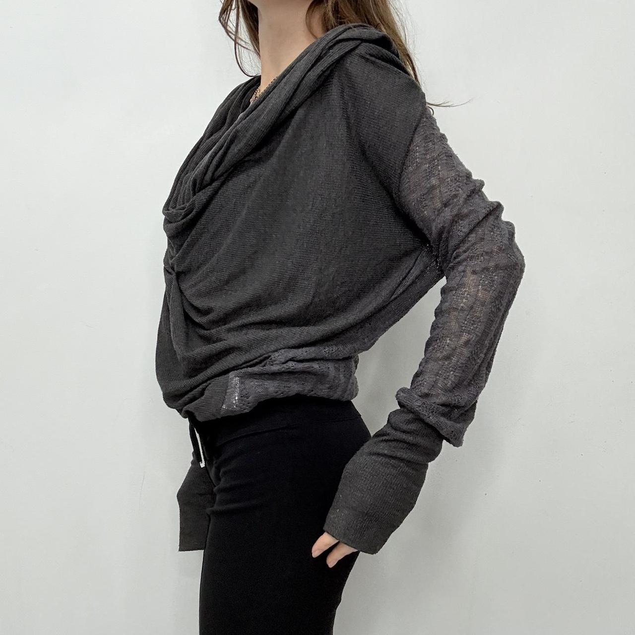 Slouchy grey draped jumper