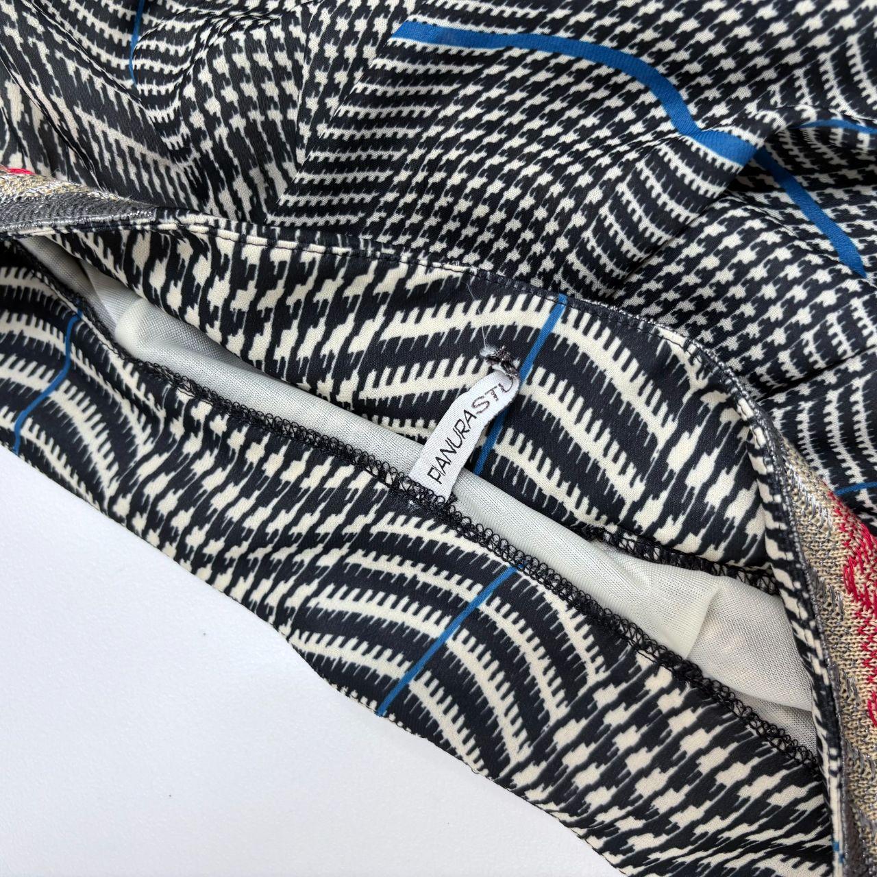 Pinstripe checked puff skirt