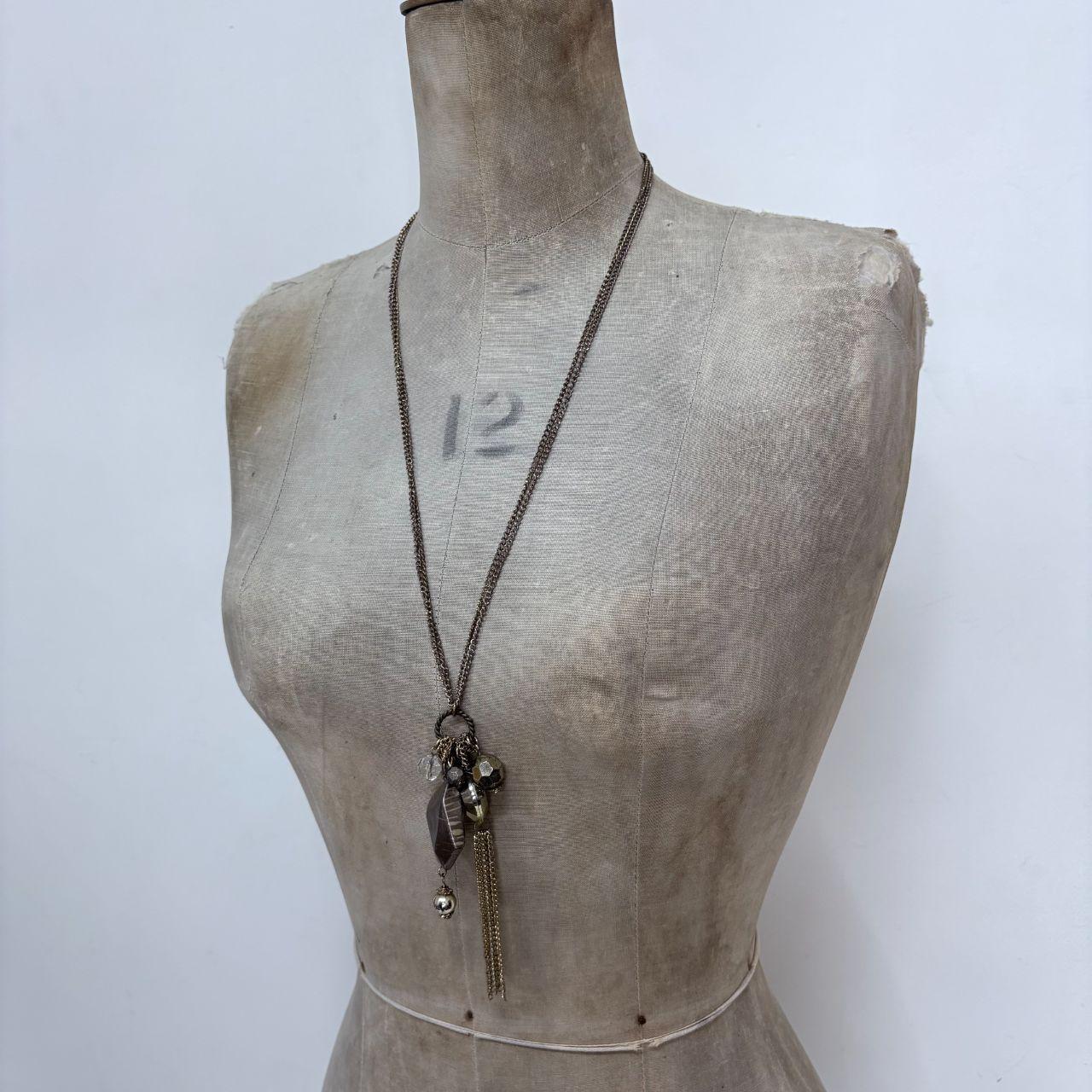 Layered chain charm necklace