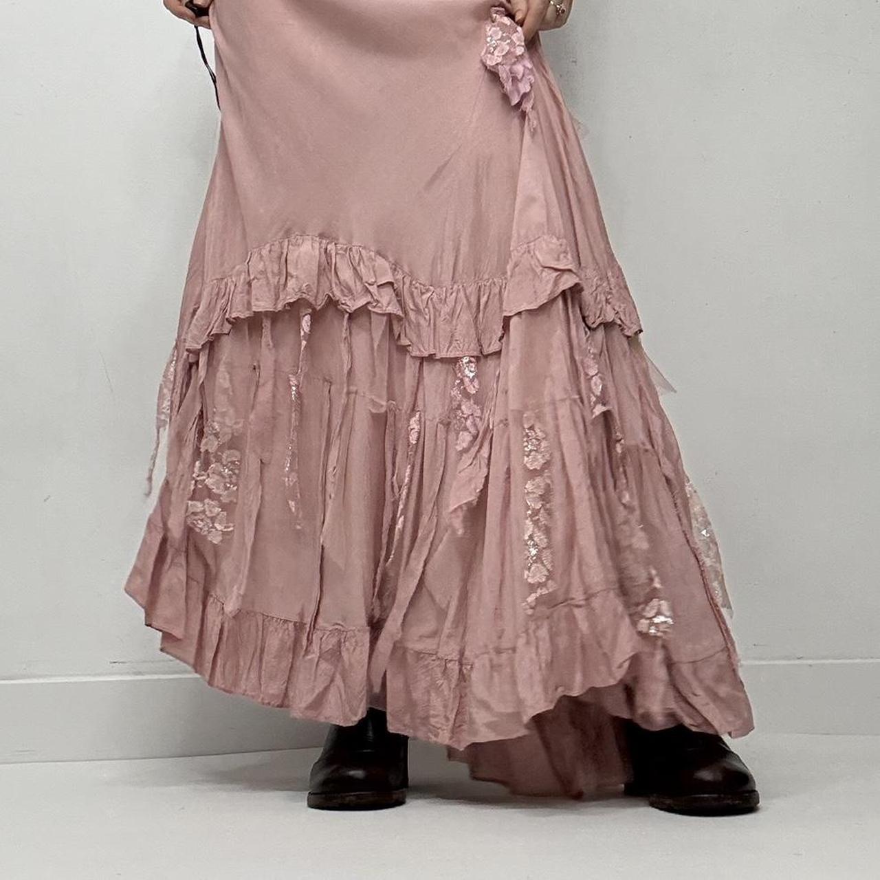Sheer pink ruffle layered fairy skirt