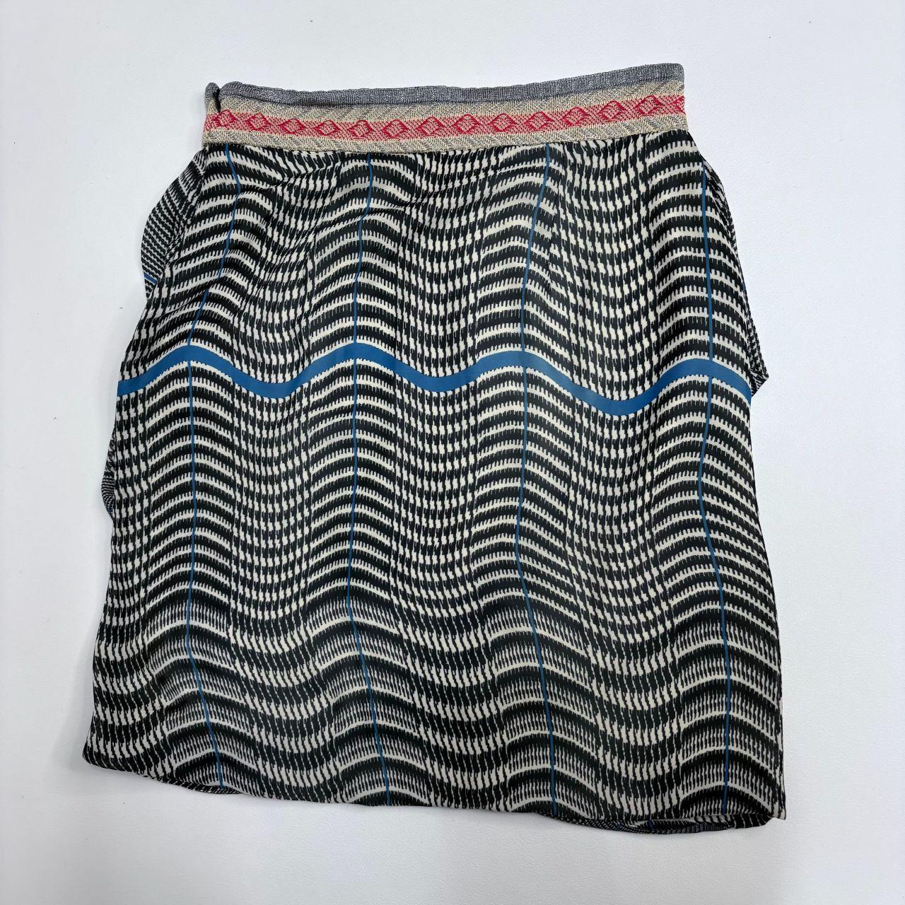 Pinstripe checked puff skirt