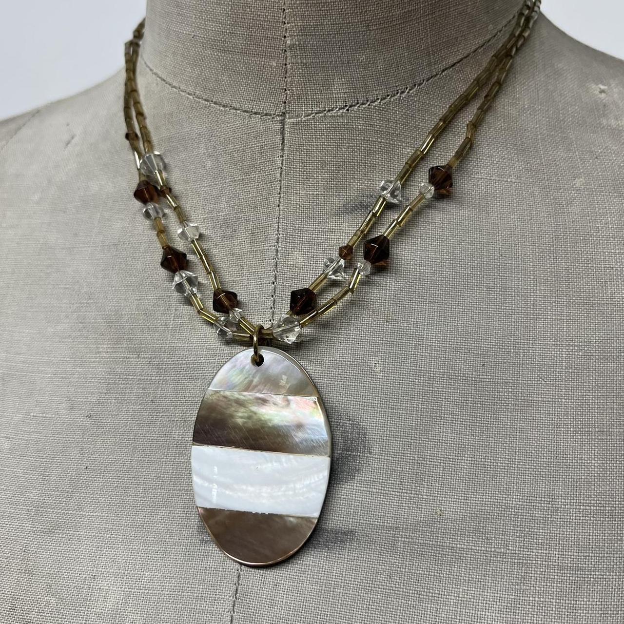 Layered beaded shell necklace