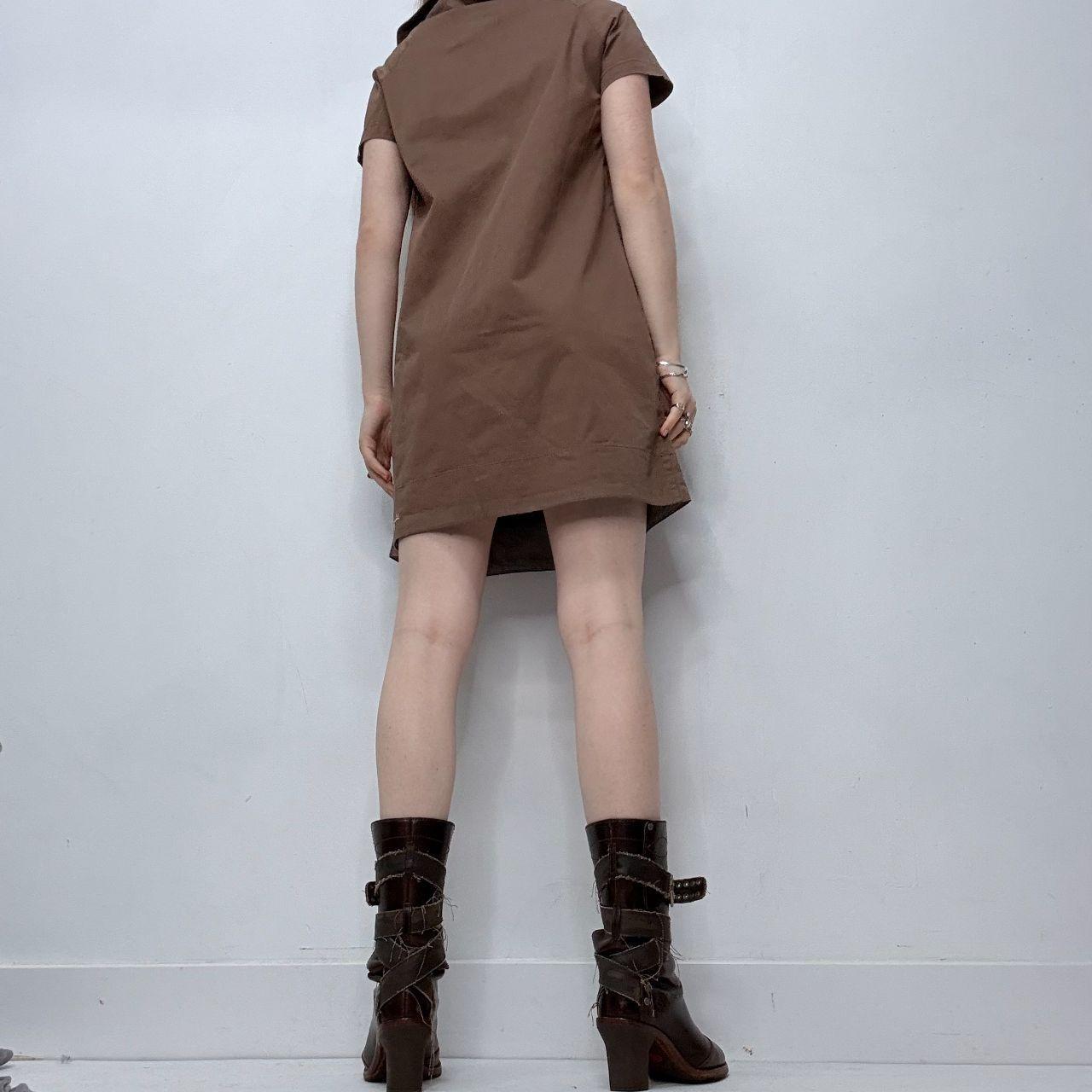 Brown mini pea coat dress