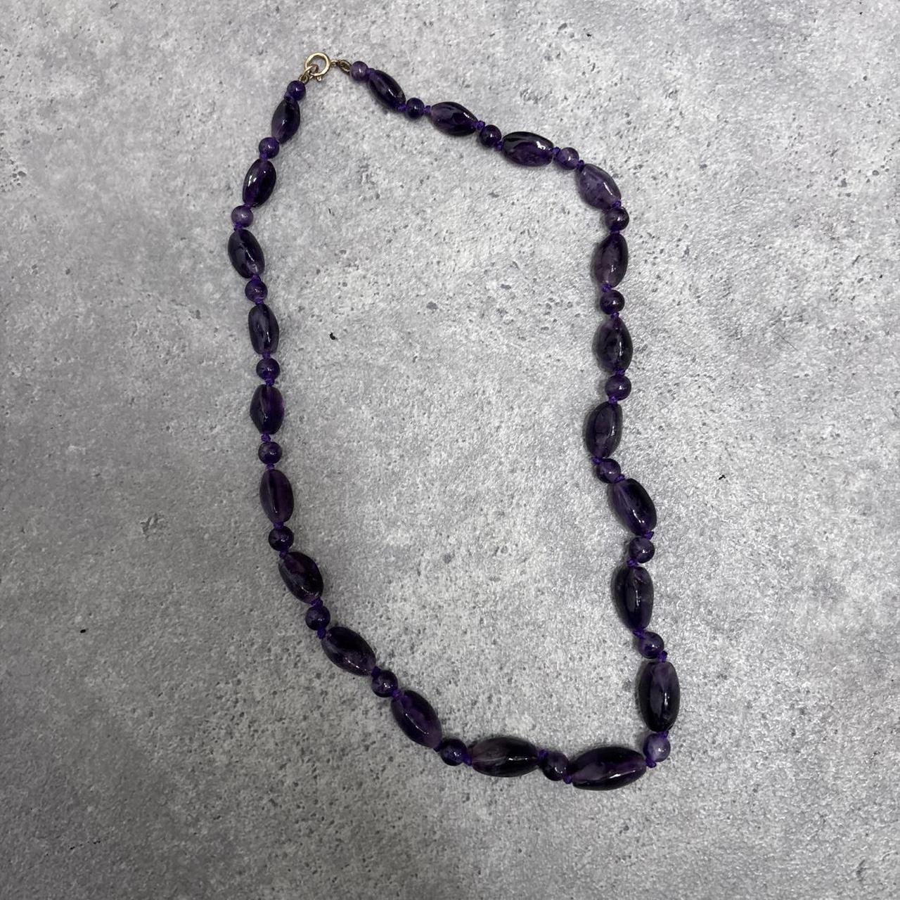 Amythest crystal gem necklace