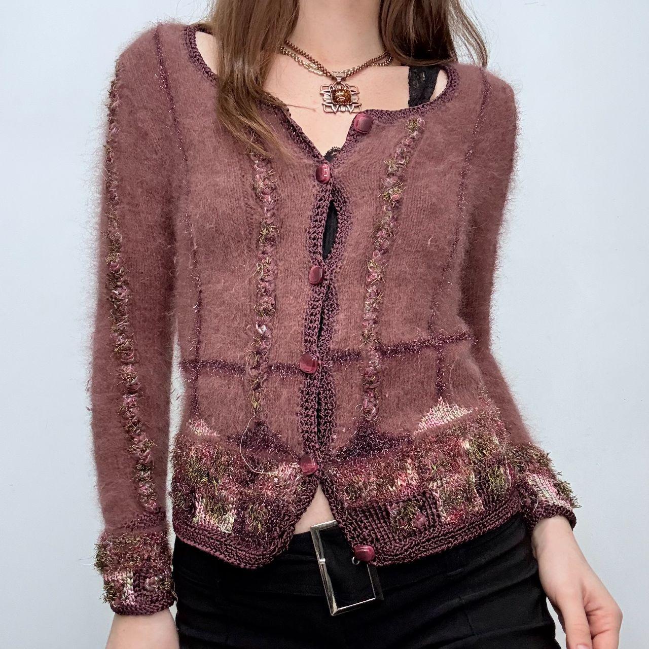 Pink embroidered fairycore cardigan