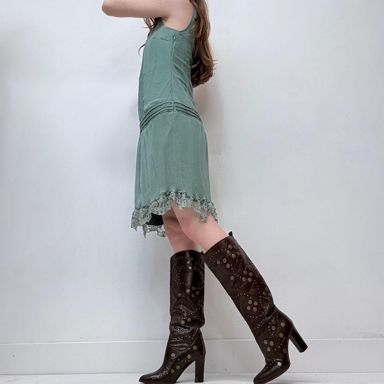 Silk aqua lace fairy dress