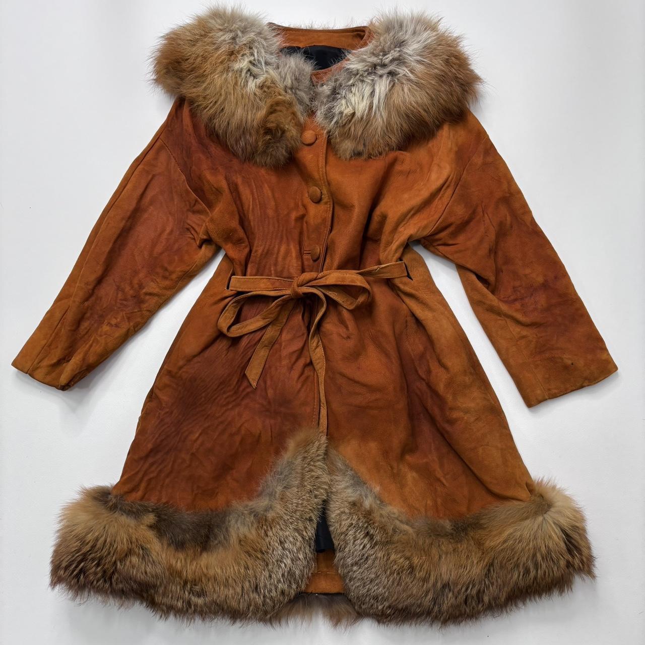 Afghan suede fur long peacoat