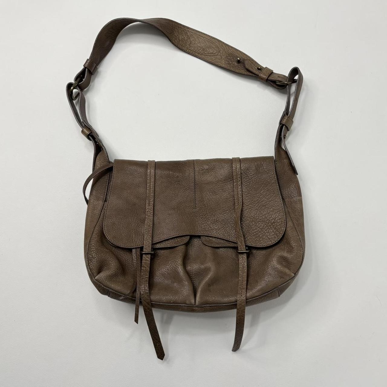 Tan slouchy leather bag