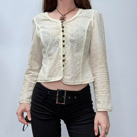 Cream embroidered regency blouse