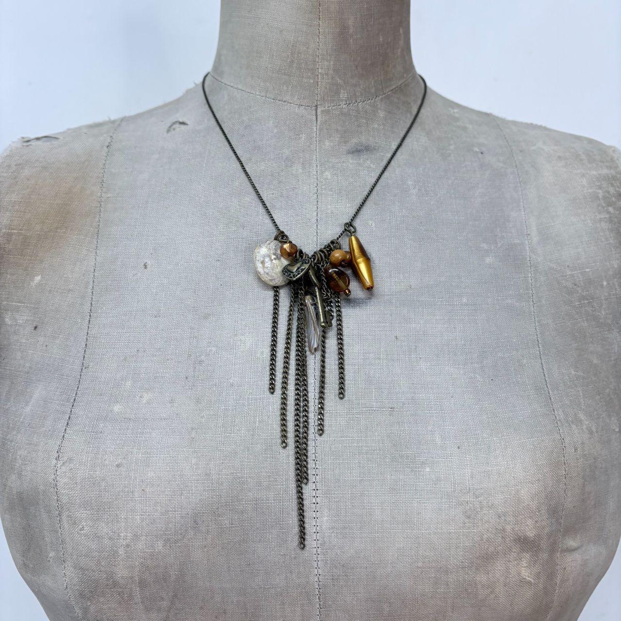 Boho hanging bead necklace