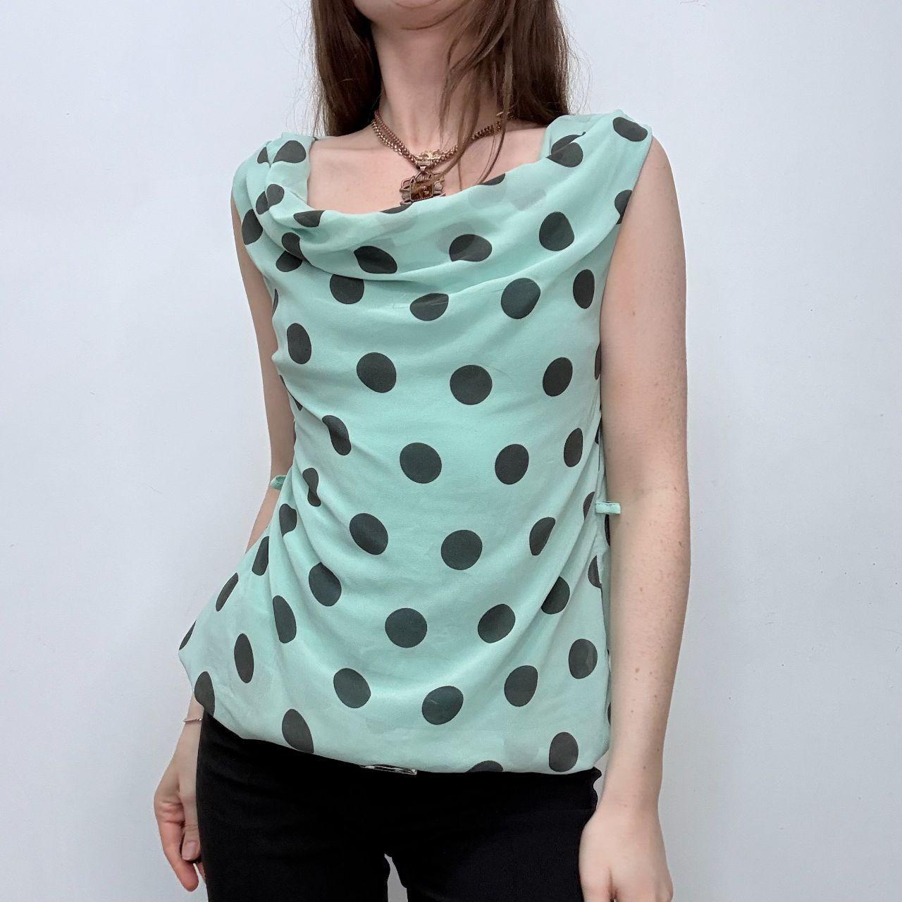 Slouchy silk polka dot vest